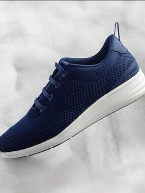 Men's Navy Knit Athletic Sneakers - Breathable Comfort